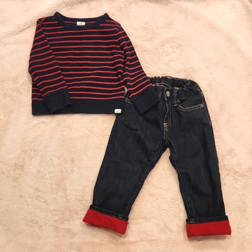 Gap Double Layer Fleece Jeans and Sweater